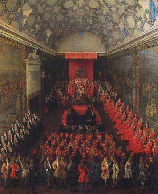 Peter Tillemans Queen Anne addressing the House of Lords Norge oil painting art